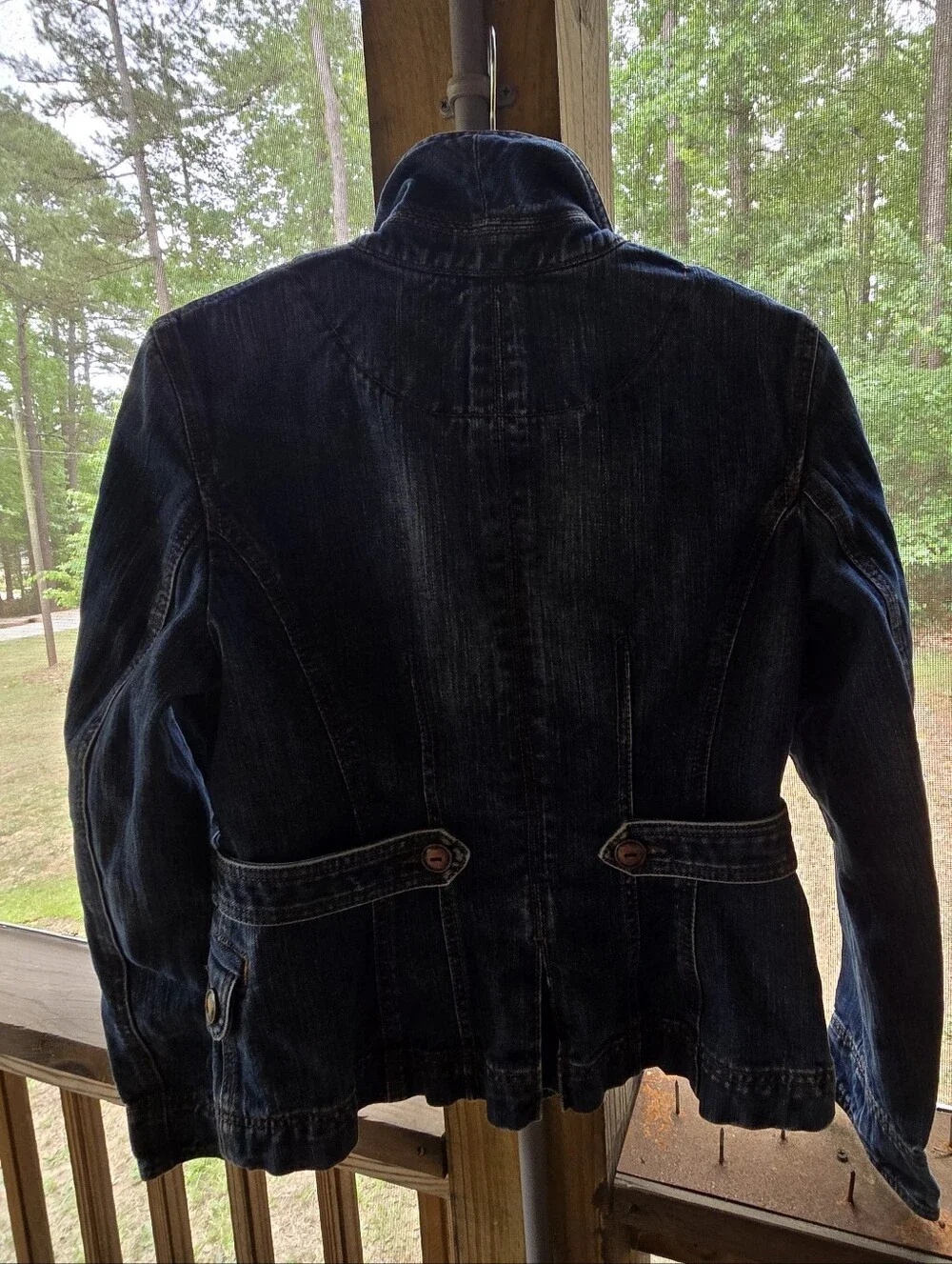 LOFT Dark Wash Blue Denim Blazer Jacket